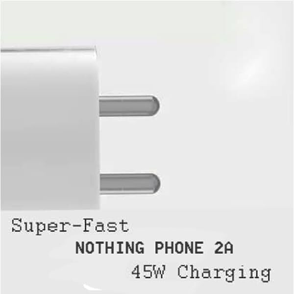 Sounce Nothing Charger Original 45W Adapter Fast Charging USB Type C Adaptor with PD 3.0 PPS Technology Compatible with Nothing Phone 2A Phone 2 Phone 1 Buds and Other Type C Devices - White
