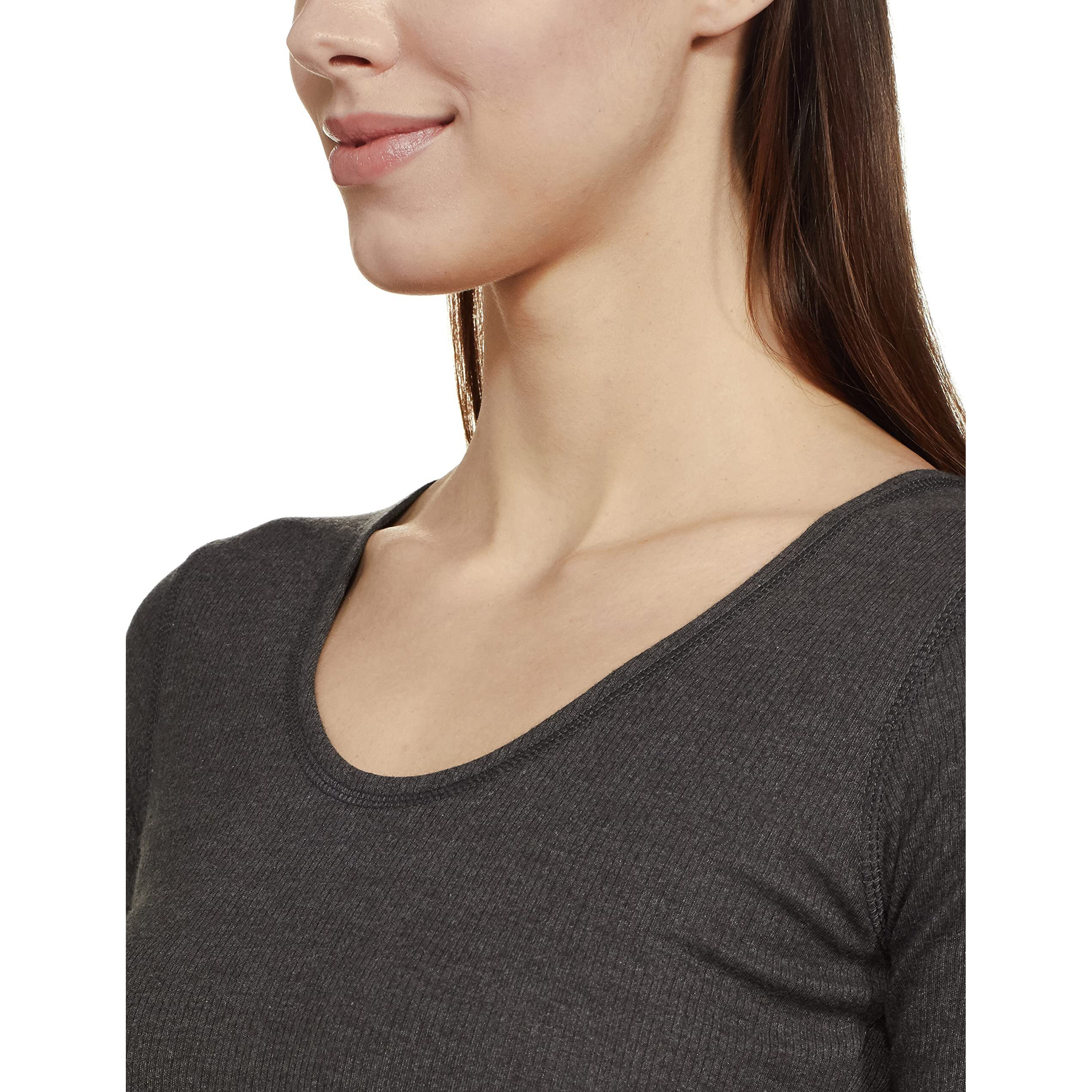 Amazon Brand - Symbol Women's Casual Slim Fit Thermal Top (SB-AW21-THTOP_Dk Light Grey_M)