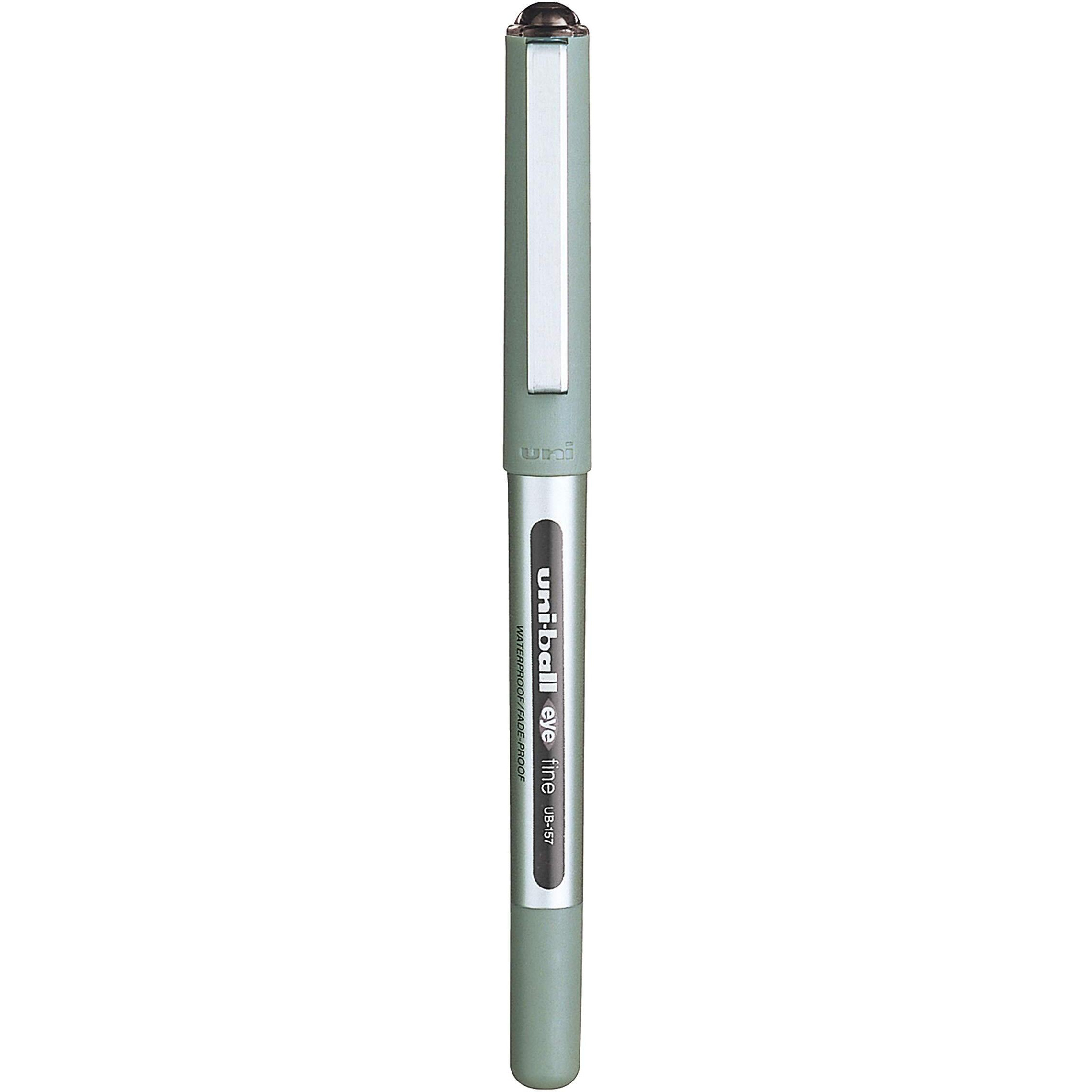 UNI-BALL Eye UB157 0.7mm Roller Ball Pen | Waterproof Pigment Ink | Lightweighted Sleek Body | Long Lasting Smudge Free Ink | School and Office stationery | Black Ink, Pack of 3