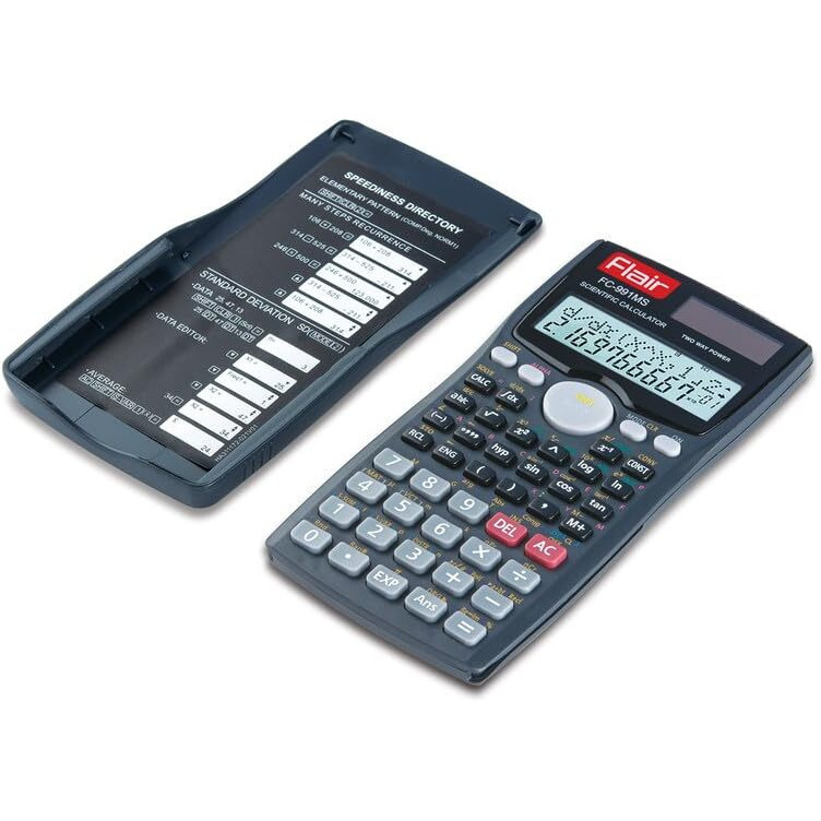 Flair FC-991 MS Scientific Calculator | 401 Functions with 40 Scientific Calculations | Two Line Display | Matrix & Vector Calculations | Two Way Power | 10 + 2 Digits Calculator | Black, Pack of 1