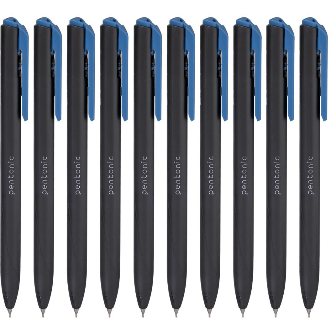 Pentonic 0.7mm Switch Retractable Ball Point Pen | Blue Ink | Pack of 10