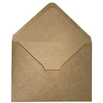 Accuprints Brown Envelopes Pack of 25 (5 x 7) inches | Unique design Texture Hand made Brown envelopes for wedding/party/office use/gift | Size 5 X 7 inches | Complimentary silver stickers for closur