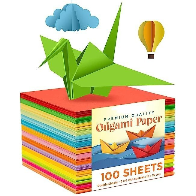 Eclet Neon Origami Paper 15 cm X 15 cm Pack of 100 Sheets (10 sheet x 10 color) Fluorescent Color Both Side Coloured For Origami, Scrapbooking, Project Work.193
