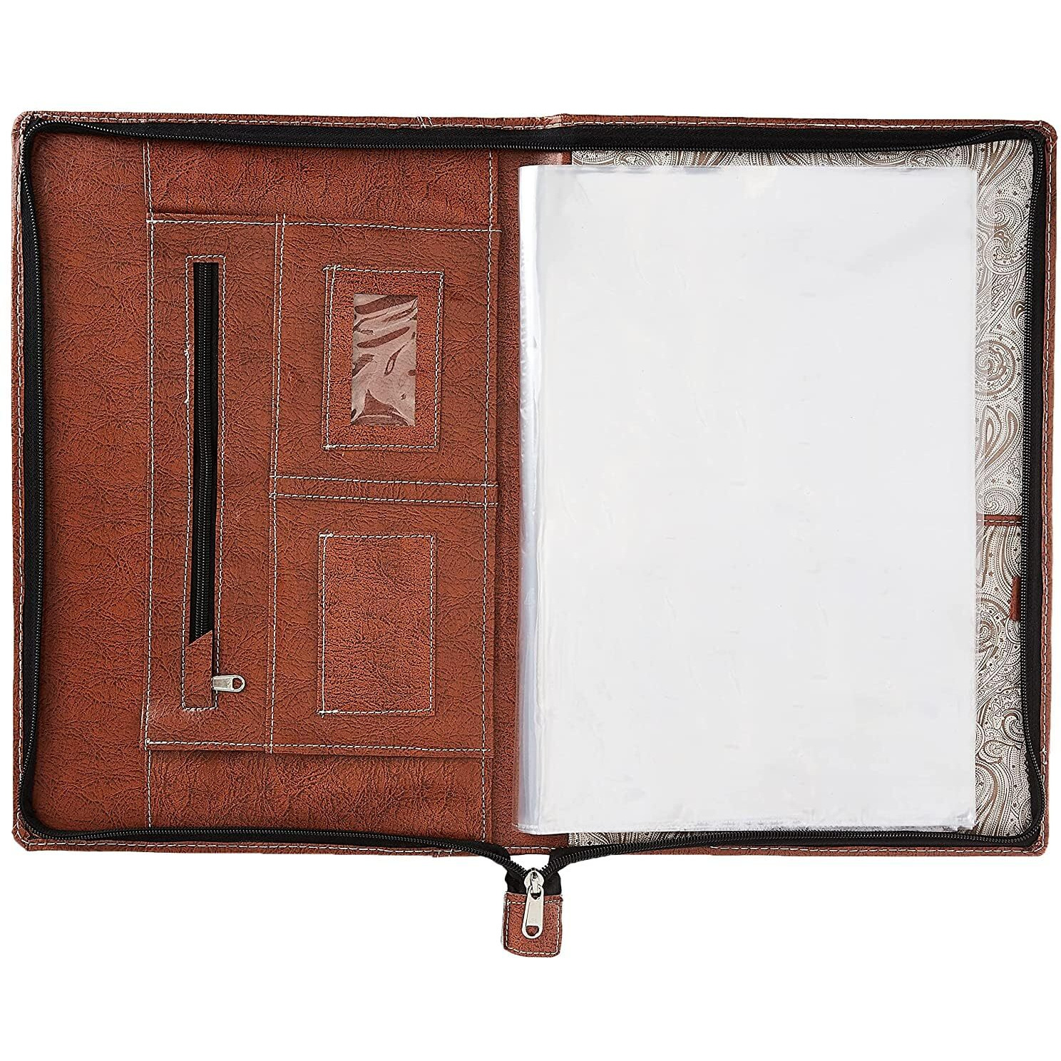 COI Brown Leatherette Material Professional File Folder for Certificates and Documents with 20 Leafs (Approx.)
