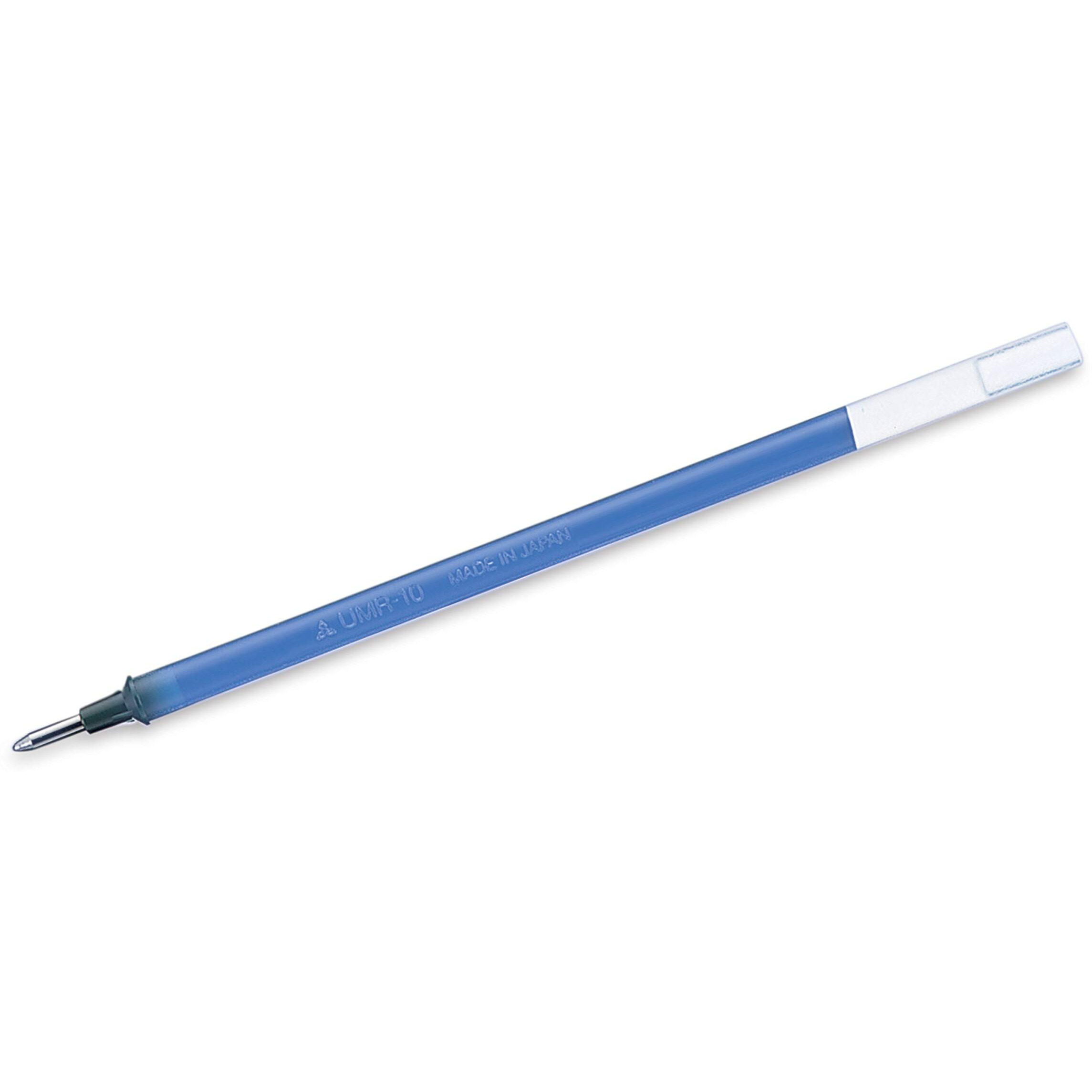 uni-Ball UMR-10 0.1mm Gel Pen Refill | Usable for UM-153S | Blue Ink, Pack of 12