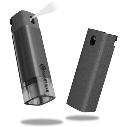 GadgetBite 3 in 1 Multifunctional Cleaner for Screens - Fingerprint-Proof Shell, Portable, and Reusable with Integrated Spray (Grey)