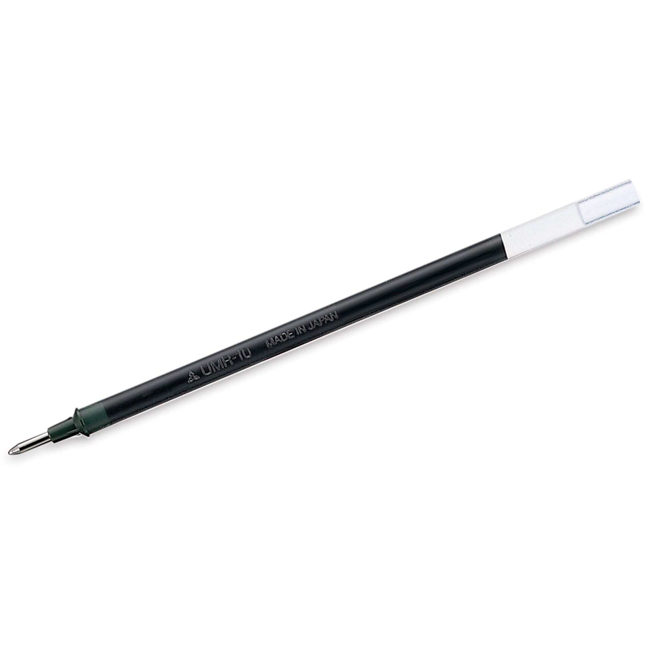 uni-Ball UMR-10 0.1mm Gel Pen Refill | Usable for UM-153S | Black Ink, Pack of 12