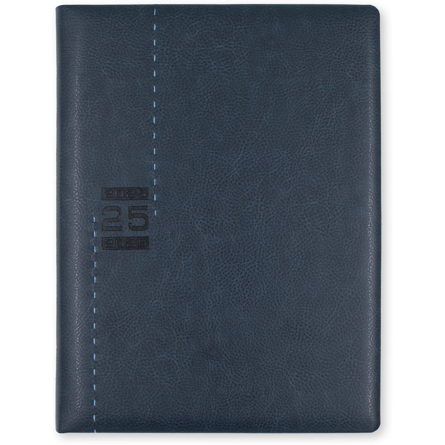Mahavir Premium Diary 2025 | A4 Size | One-Day-to-a-Page New Year Diary | 424 pages | Natural Shade Paper | PU (Faux Leather) Cover Material | (Blue)