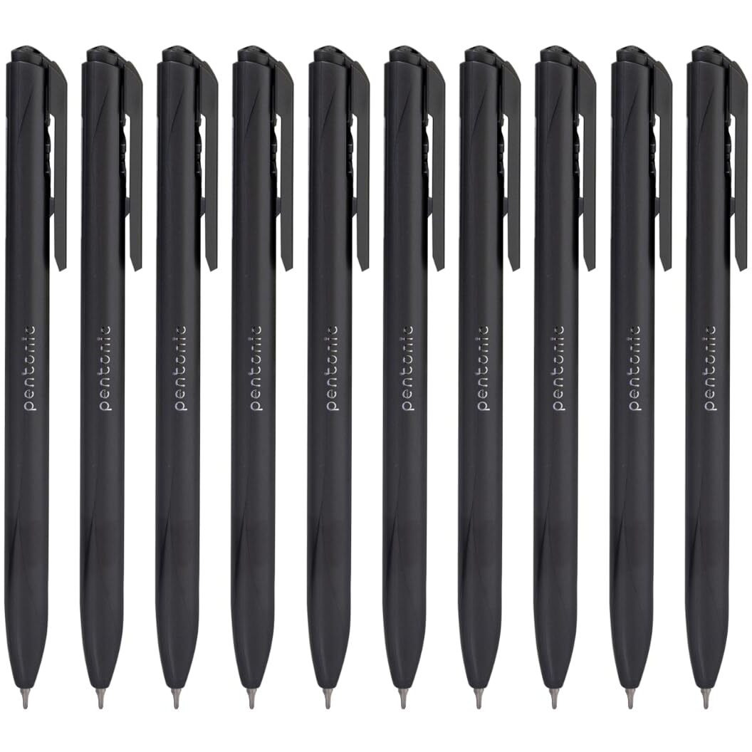 Pentonic 0.7mm Switch Retractable Ball Point Pen | Black Ink | Pack of 10