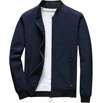 Lymio men jackets || bomber jacket for men || Lightweight Outwear Sportswear Polyester Standard Length Bomber Jacket (J-01-03) (M, Blue)