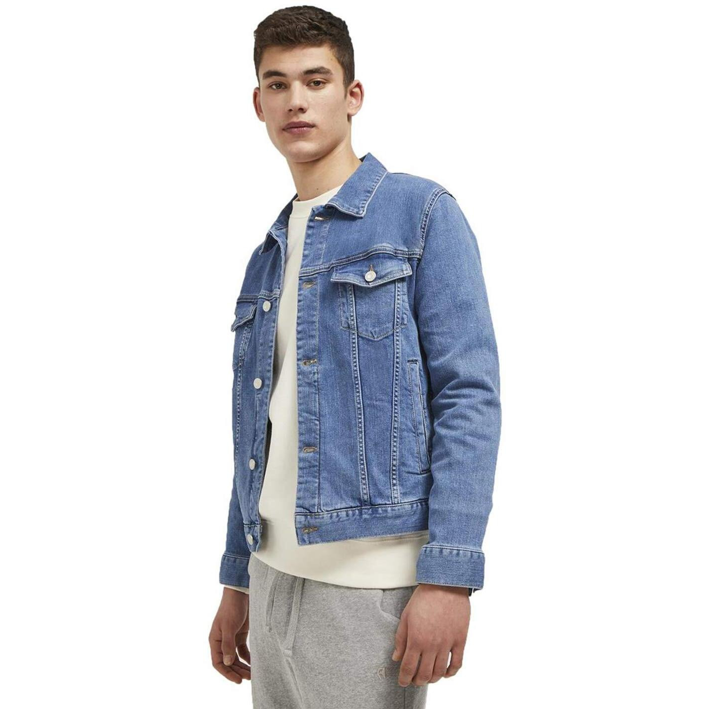 KOTTY Men Denim Full Sleeve Regular Winter Jacket(Blue Light,M)