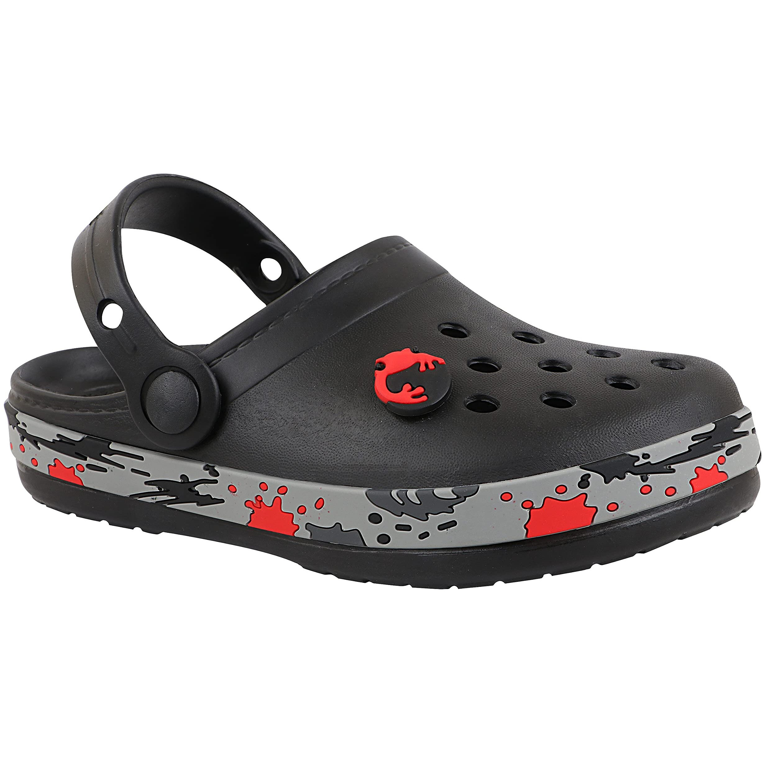 Neoz Casual Slingback Clogs for Kids with Soft Sole | Slip-On Breathable, Lightweight | Comfortable & Durable | Stylish Indoor & Outdoor Sandals Clogs for Kids, K-SPLASH-NERO_5