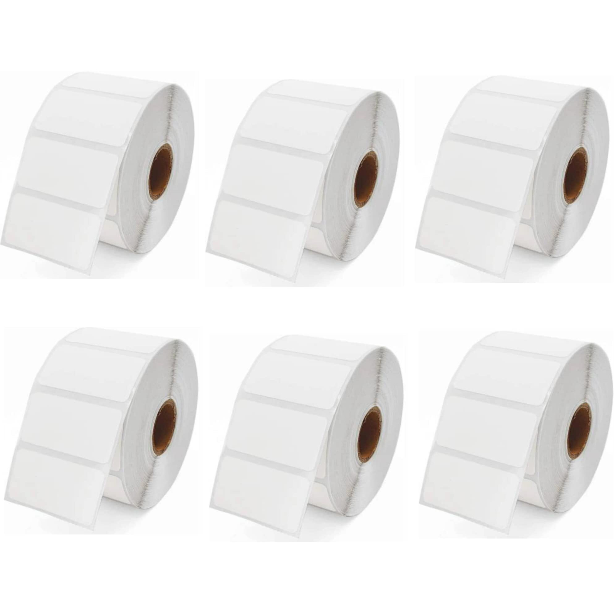 True-Ally 50x25 Thermal Sticker Label 2x1 inch (50mm x 25mm) Direct Thermal Barcode MRP Sticker Labels  400 Labels/Roll Designed for Small Thermal Printers (6 Rolls Per Pack (2400 Labels))