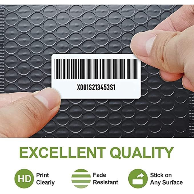 True-Ally 50x25 Thermal Sticker Label 2x1 inch (50mm x 25mm) Direct Thermal Barcode MRP Sticker Labels  400 Labels/Roll Designed for Small Thermal Printers (6 Rolls Per Pack (2400 Labels))