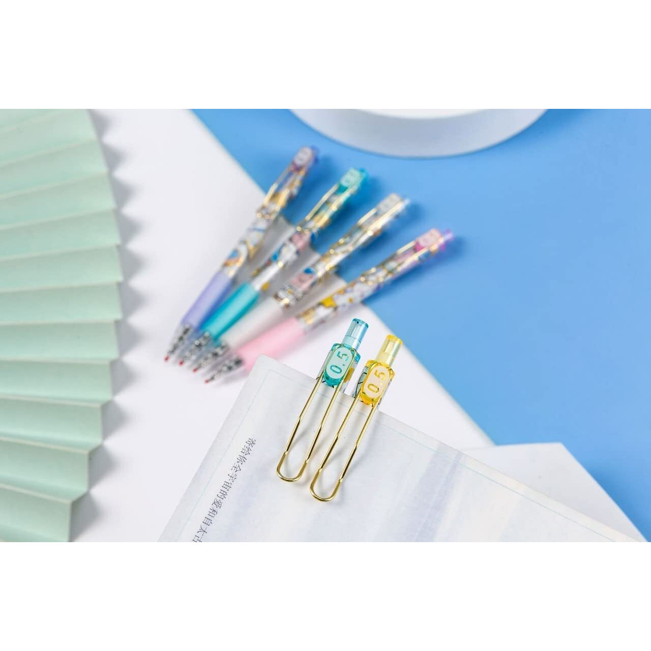 WISHKEY Plastic Retractable Gel Pen Set For Boys & Girls, Smooth Pens for Writing Class Notes & Journal, School Stationery Gift Item for Kids, Blue Ink (Set of 6)
