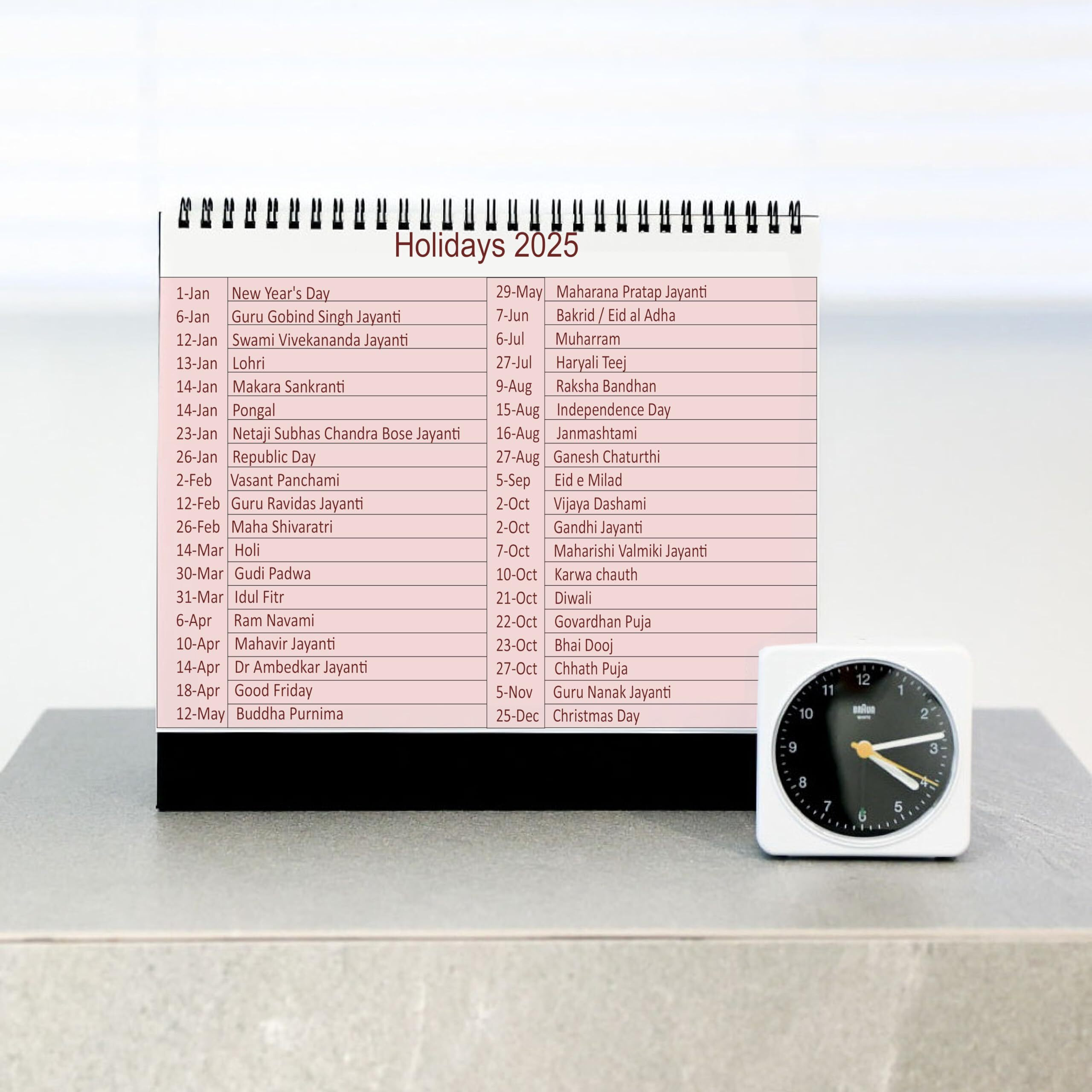 Accuprints Motivational 2025 Calendar for Desk Planner Office Home Table New Year Hanging Kids All Year Students Planning New Marking Quotes (MD.3)