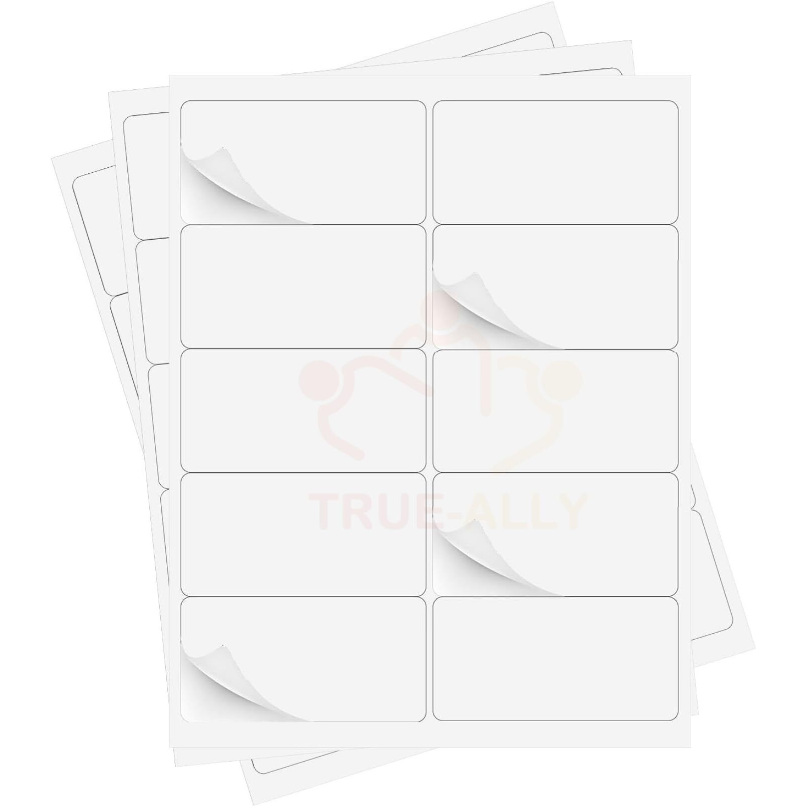 True-Ally 200 Pcs Waterproof Pearl White Vinyl Stickers(No Residue) for Mason Jars Glass Bottles, Decals Craft, Kitchen Jar Labels Bottle Stickers 5cm x 2.5cm