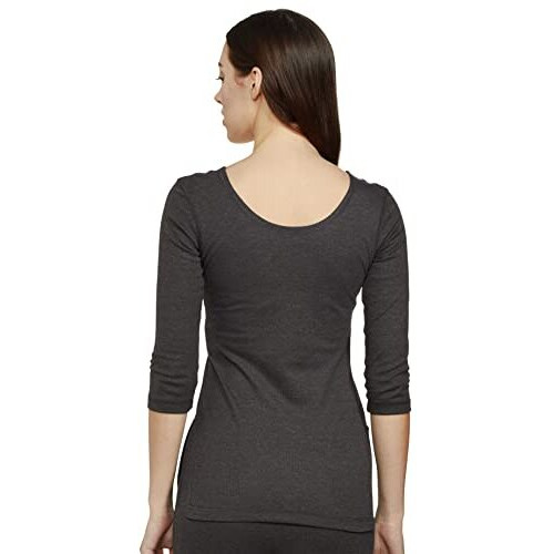 Amazon Brand - Symbol Women's Casual Slim Thermal Top (SB-AW21-THTOP_Dk Light Grey_XL)