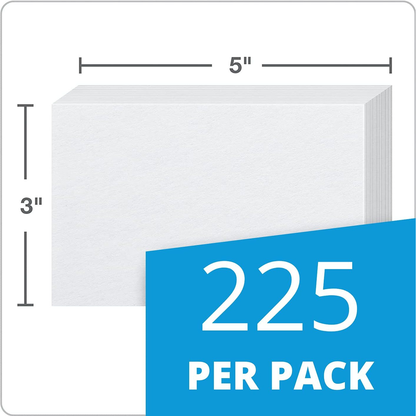 True-Ally unruled Index Flash Cards - 3x5 inch, White, 225 Cards, 200 GSM - with Free Binder Rings for Short Notes, cue Cards, Cheat Sheets, exam, Interview Preparation (3x5 inch Plain - 225 Sheets)