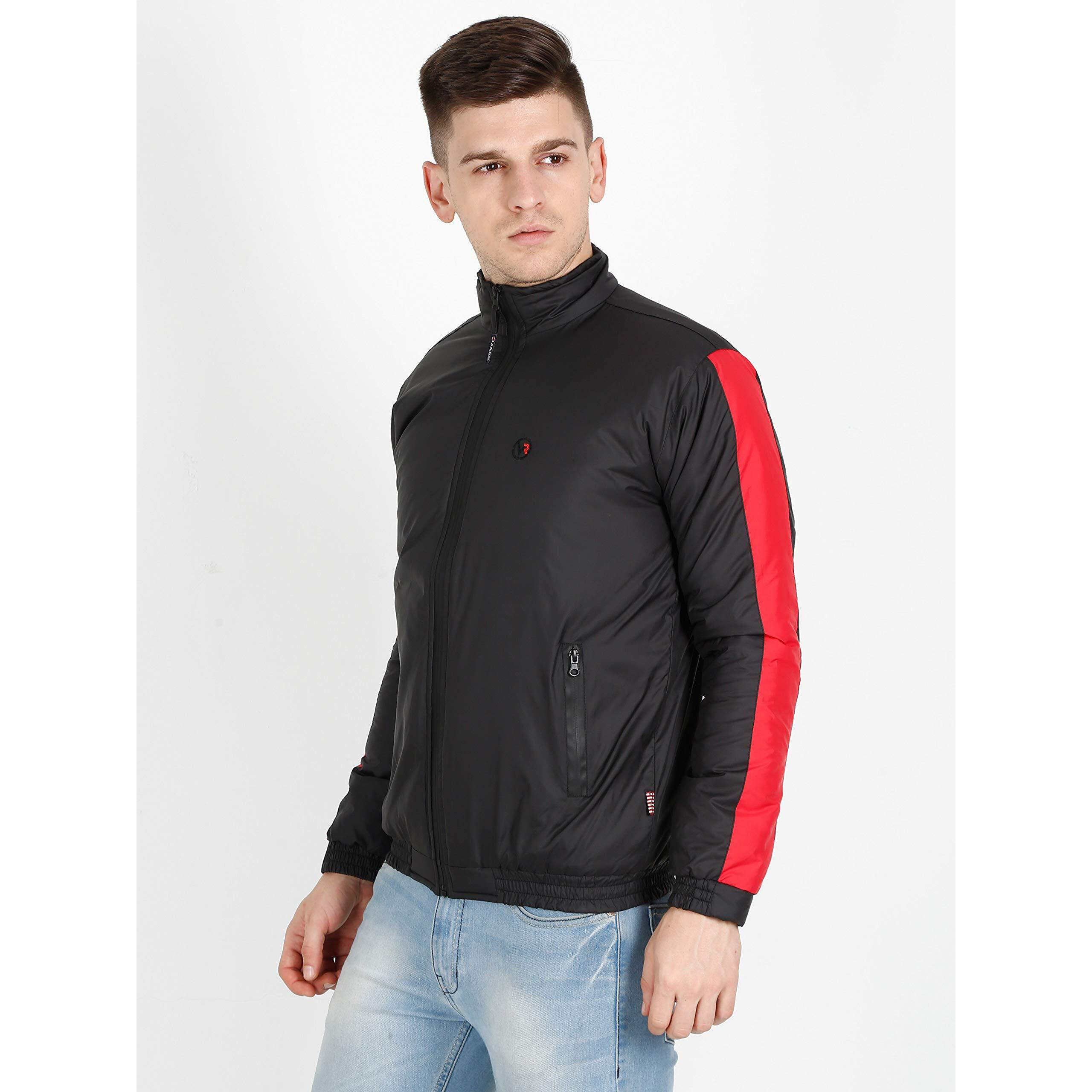 VROJASS Full Sleeve Solid Men's Sleeve Combination Bomper Jacket (L, Black)(VROBJF-BK_SR-L)