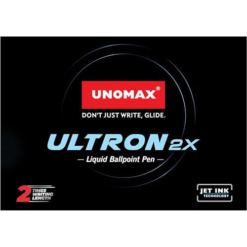 UNOMAX Ultron 2X Ball Pen - Set of 10 (Jet Red) | Unleash the Art of Writing with Elegance | Matt Finish Body | 0.7mm Tip Size for Superior Precision | Jet Ink Technology for Effortless