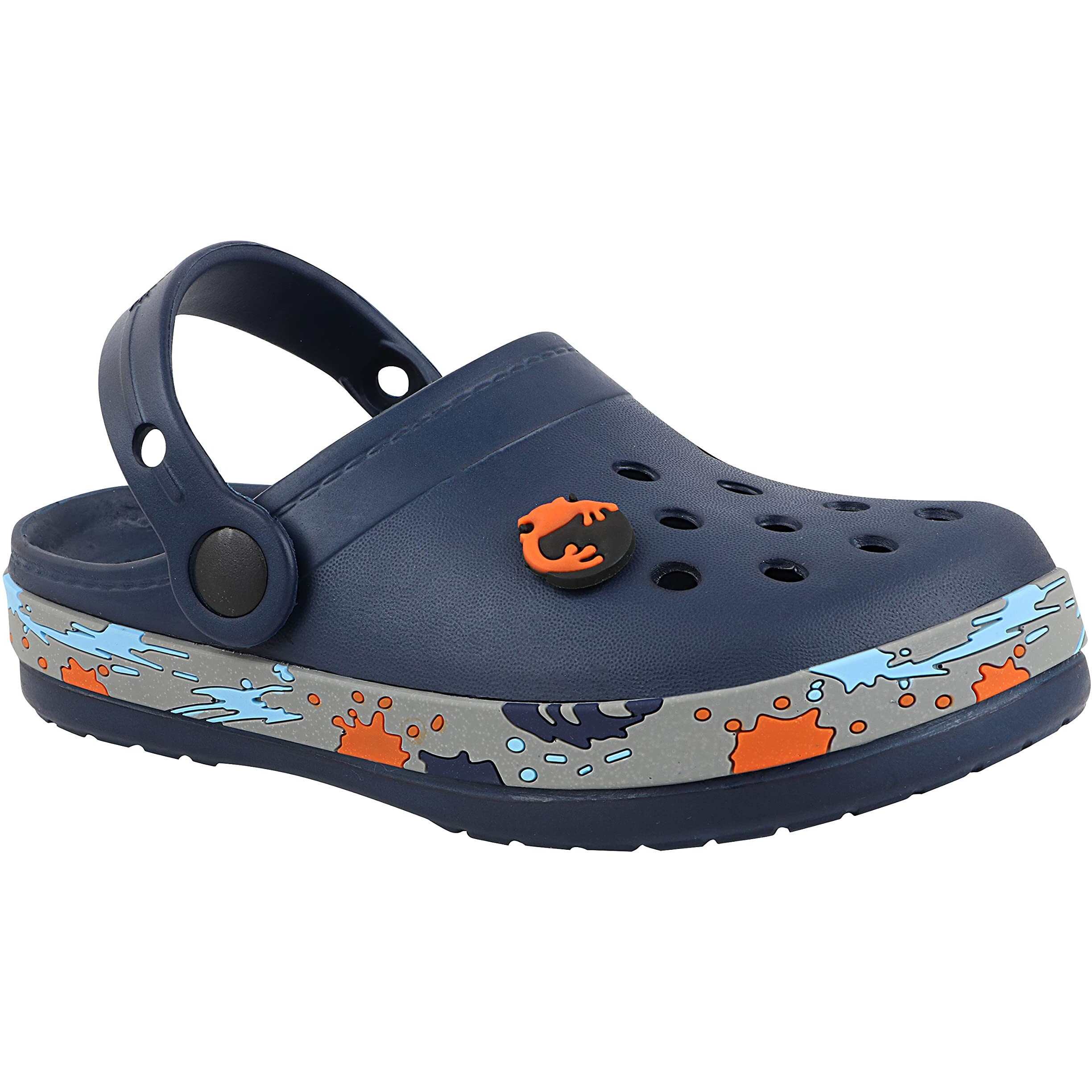 Neoz Casual Slingback Clogs for Kids with Soft Sole | Slip-On Breathable, Lightweight | Comfortable & Durable | Stylish Indoor & Outdoor Sandals Clogs for Kids, K-SPLASH-NVY_4
