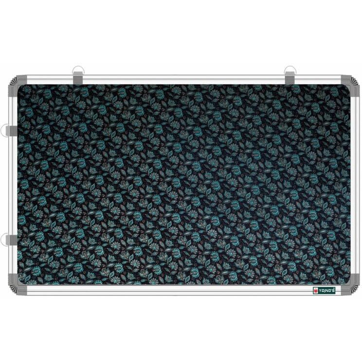 YAJNAS 2x5 Feet Premium Material Blossom Blue Designed Notice Board/Soft Board/Bulletin Board/Pin-up Display Board for Study Room, Office, School & Home Use