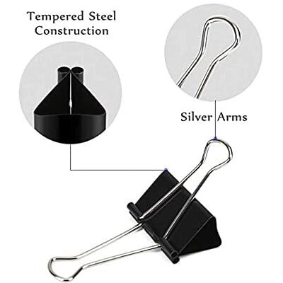 Bambalio Binder Clips 32mm Black Set of 2 Dozen(Pack of 24)