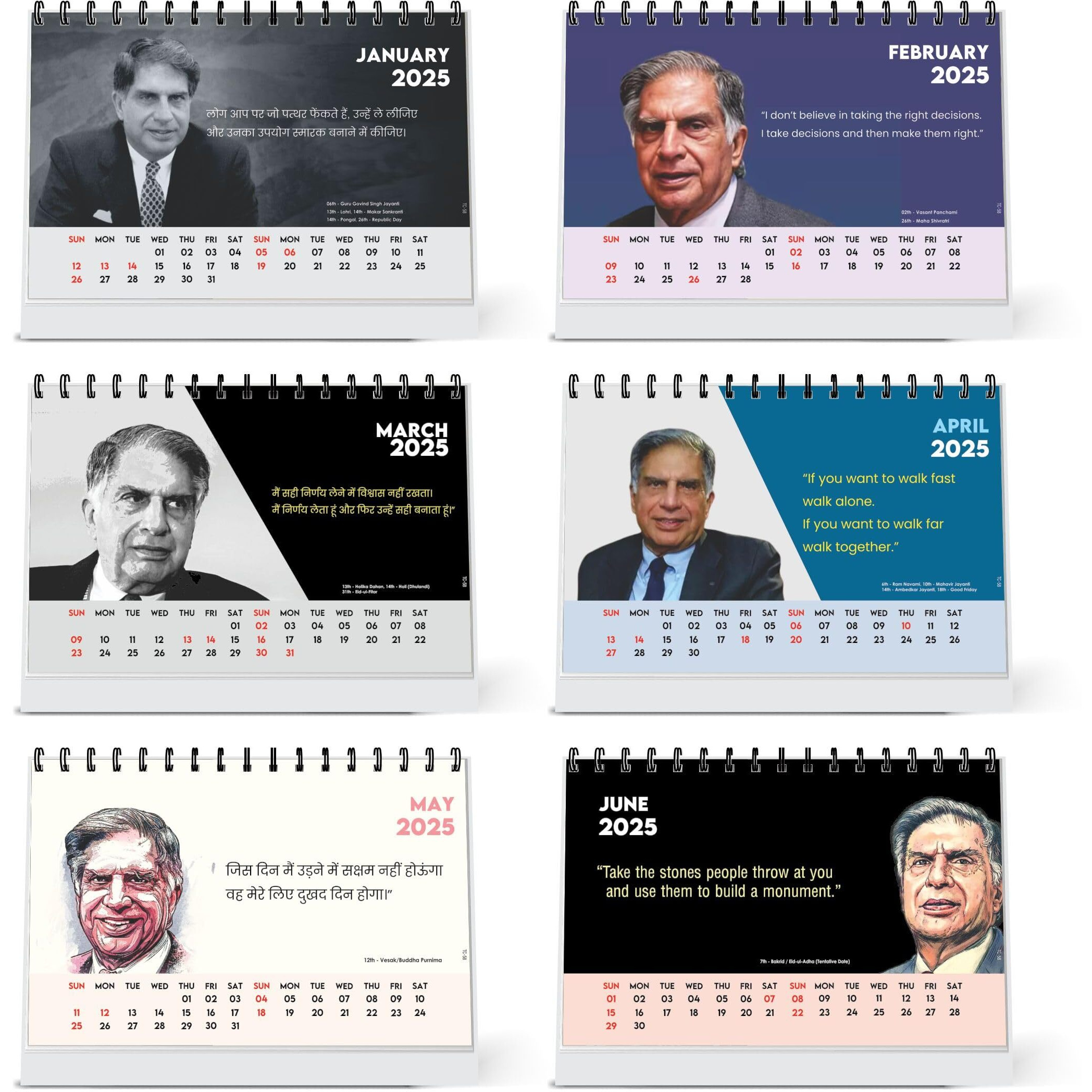 ESCAPER Legend Ratan Tata Desk Calendar 2025, Motivational Table Calendar 2025, Ratan Tata Calendar 2025, Ratan Tata Photo Calendar 2025, Ratan Tata Poster Calendar 2025, Ratan Tata Inspirational Calendar