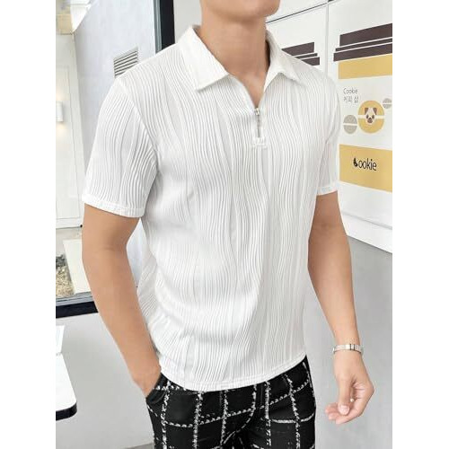 JVX Men T-Shirt || Regular Fit Zipper Polo T-Shirt for Men || Plain Zipper T Shirt ||Polo T-Shirt (MRT-201) (M, WHITE)