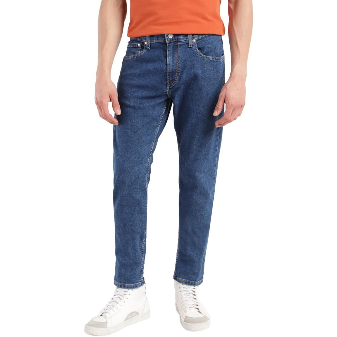 Levis Mens 512 Slim Tapered Fit Mid-Rise Light Fade Stretchable Jeans