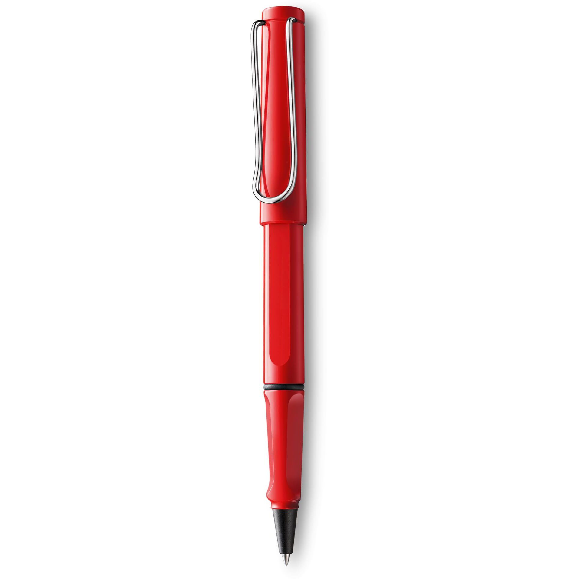 LAMY Safari Medium Tip Roller Ball Pen | Sturdy Plastic, Shiny Red | Metal Clip, Ergonomic Grip Refillable Pen Rollerball Refill M 63 Blue, Waterproof