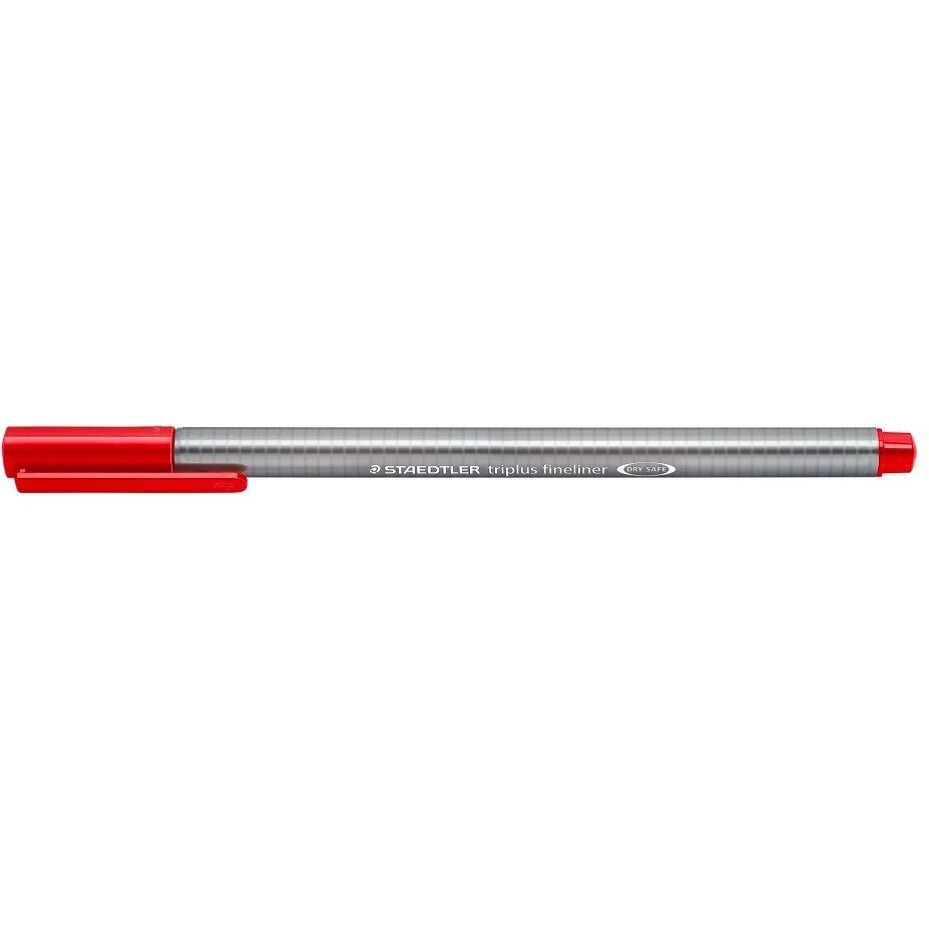 Staedtler 334-2 Triplus Fineliner Tip Pen - Red- Pack of 10
