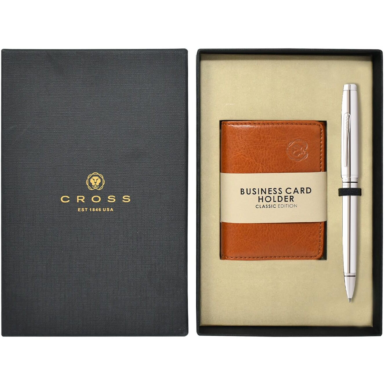 Coventry Chrome Ball Point Pen + BCH TAN