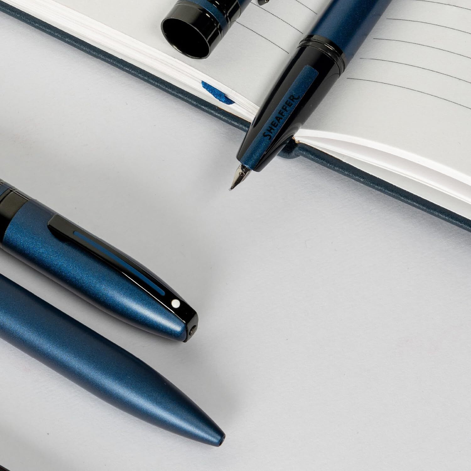 Sheaffer Icon Ballpoint Pen 9110 Matte Blue with Glossy Black PVD Trim | Premium Ballpen Blue