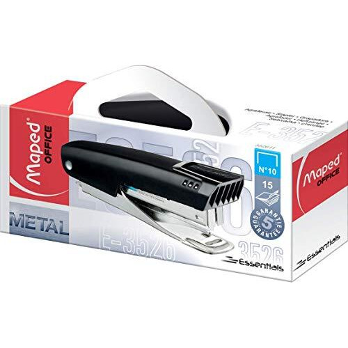 Maped Stapler Essentials Pocket N10 Box+Display (Black) | Stapler | Office Stapler | Essential Stapler | Metal Stapler | Daily Use Stapler | High Performance Stapler