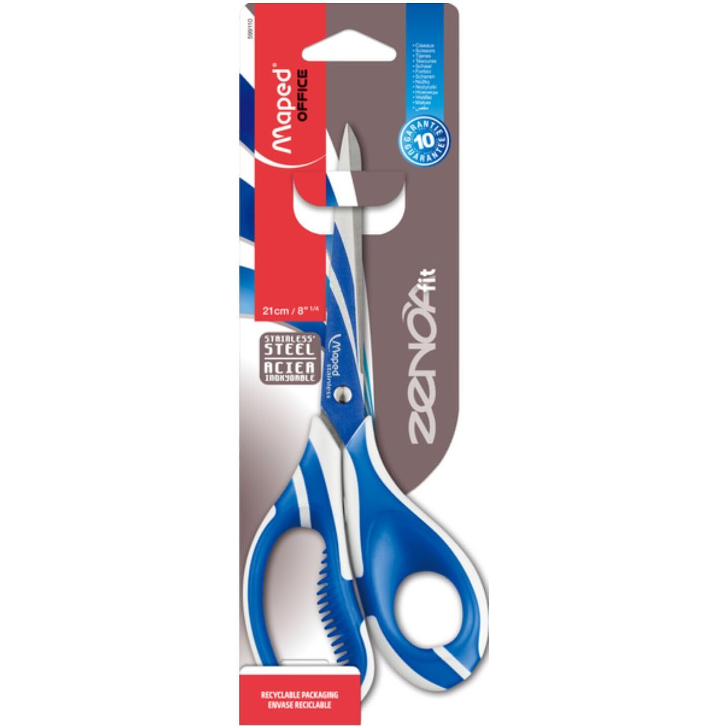 Maped Zenoa Fit Scissor (Grey) | Multi purpose Scissor | Durable and high performance scissor
