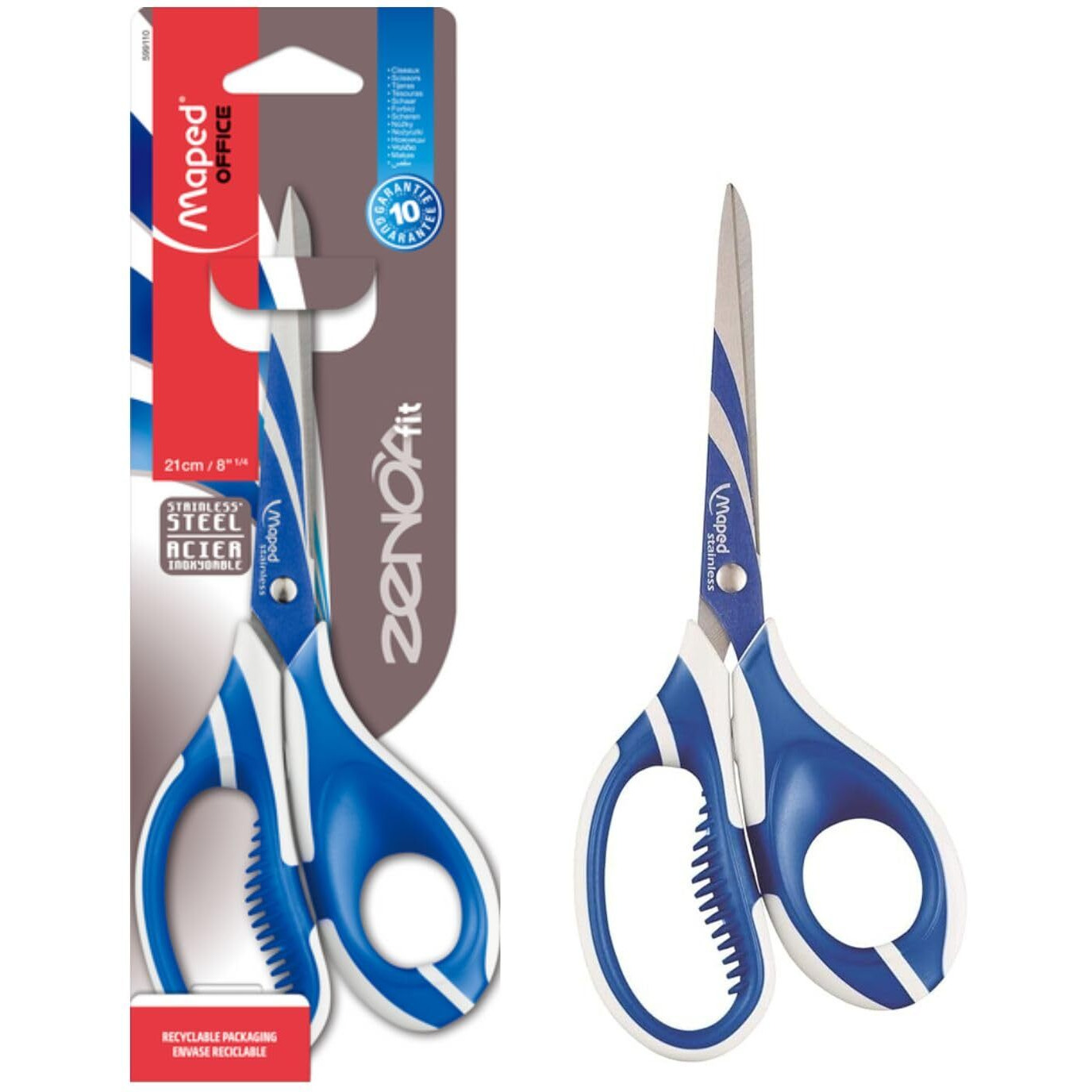 Maped Zenoa Fit Scissor (Grey) | Multi purpose Scissor | Durable and high performance scissor