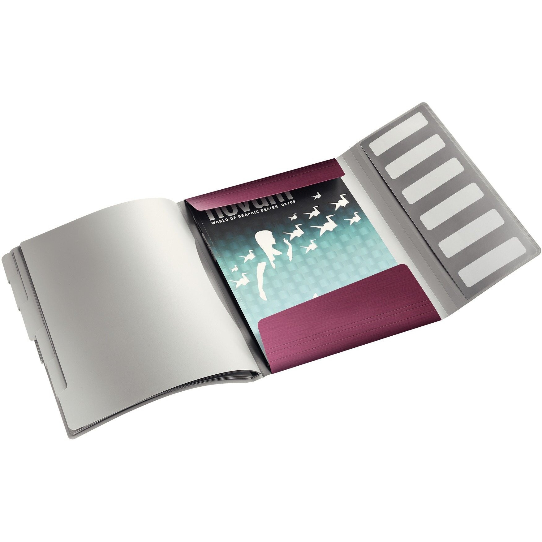 Leitz Style PP Divider Book Premium File Folder with 6 Tabbed Dividers, Garnet Red (200 Sheets Capacity)