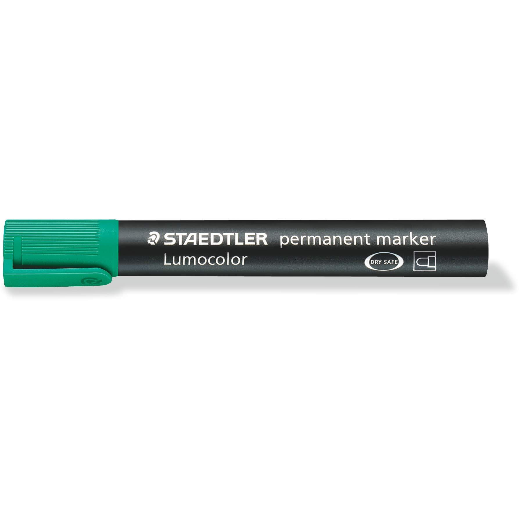 Staedtler Lumocolor 352-5 Bullet Tip Permanent Marker - Green- Pack of 10