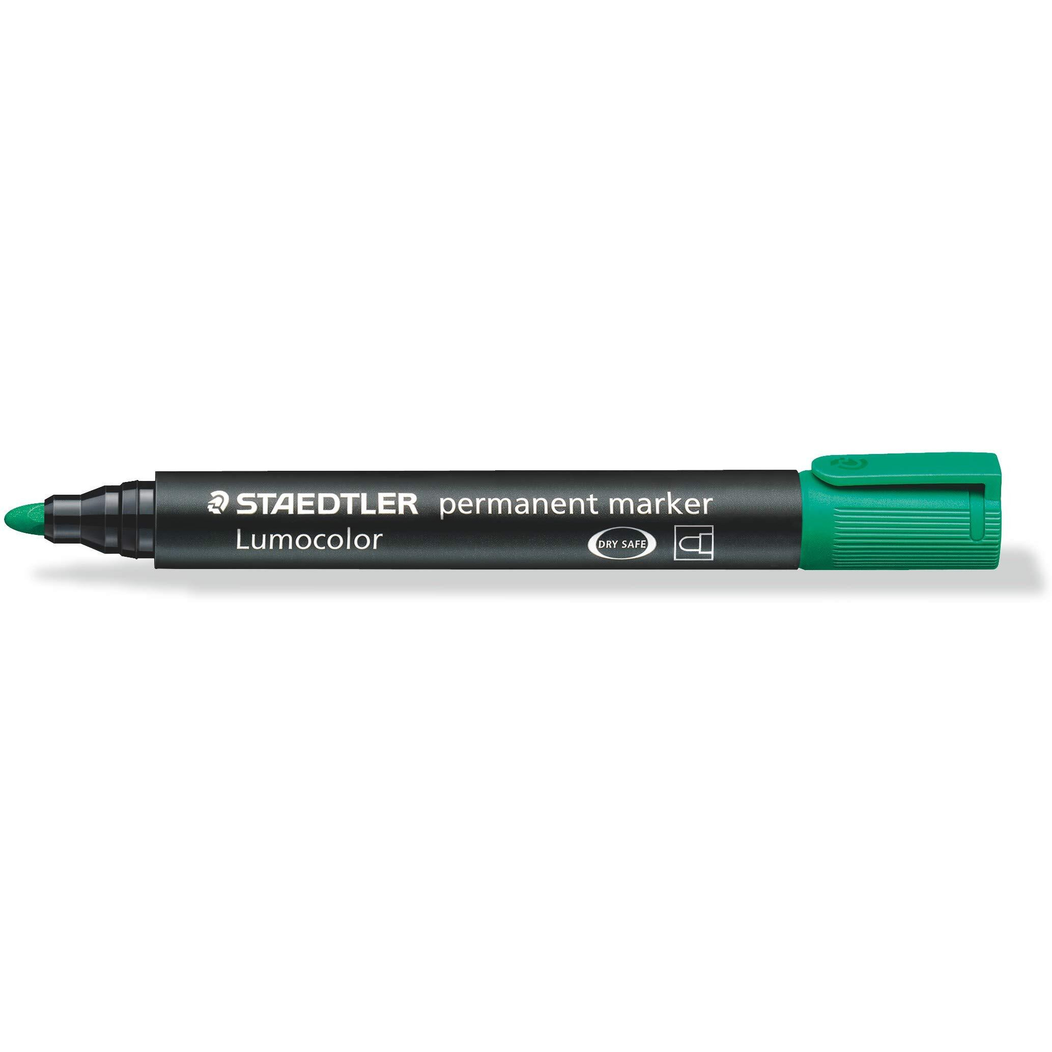 Staedtler Lumocolor 352-5 Bullet Tip Permanent Marker - Green- Pack of 10