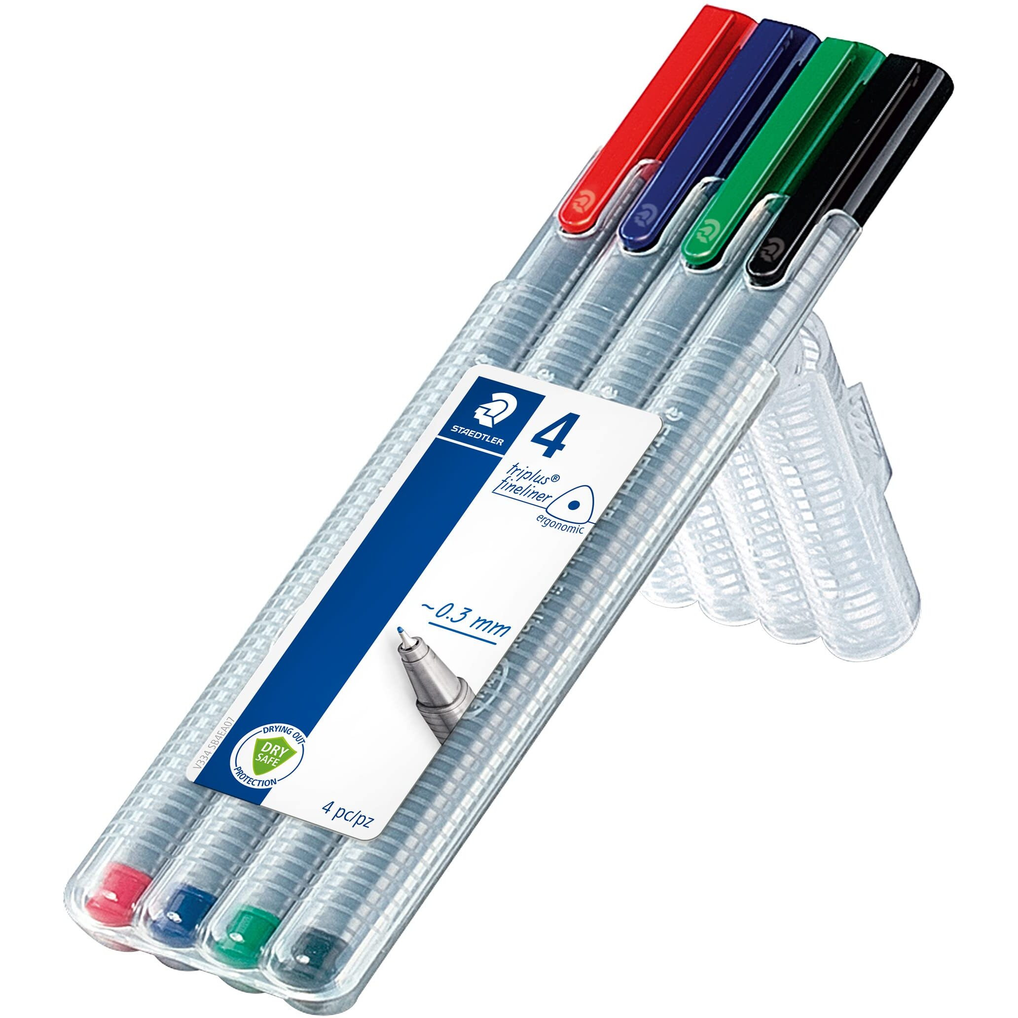 Staedtler 334 SB4 Triplus Fineliner Pen - Pack of 4 (Multicolor)