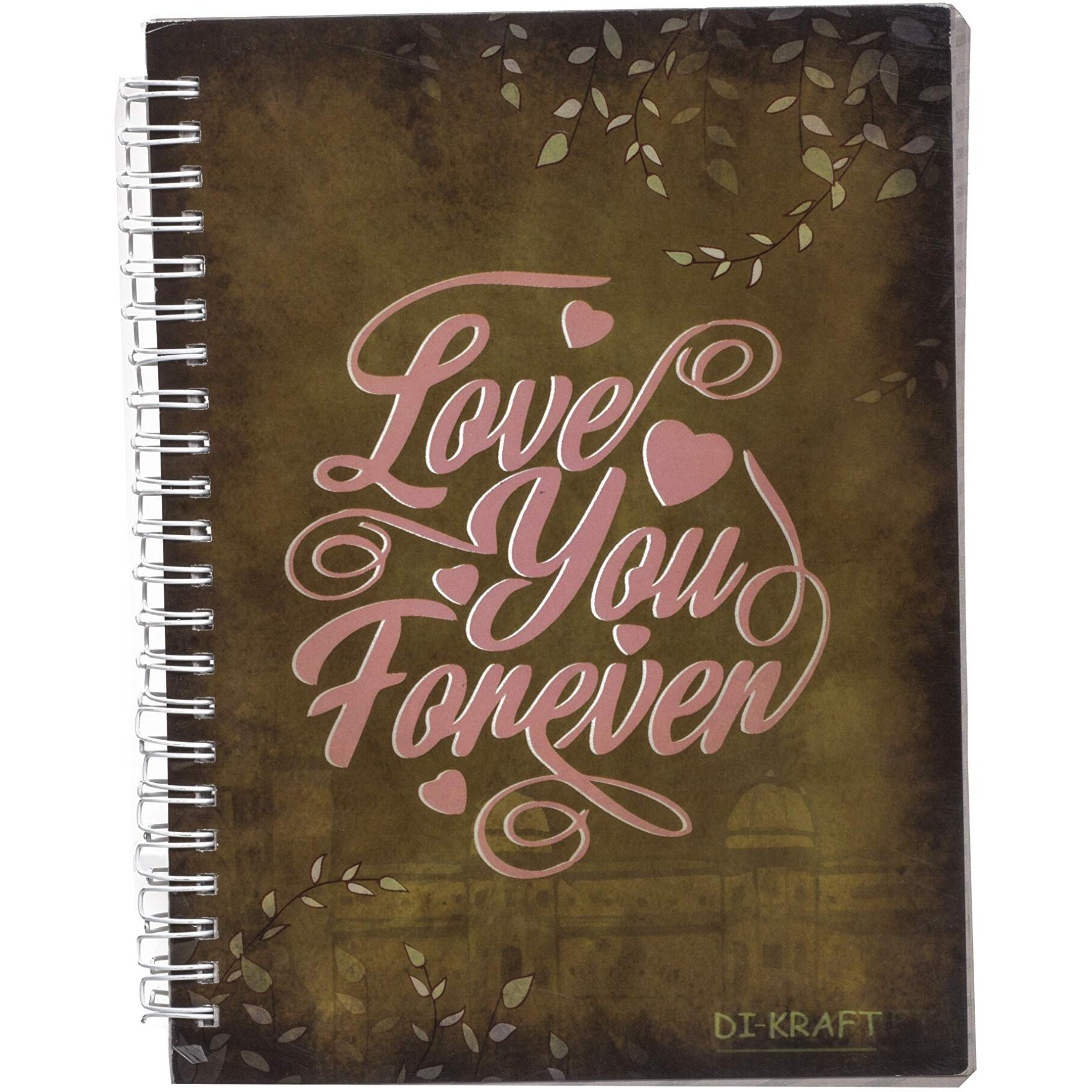 RJKART Handcrafted Printed Wire Bound Spiral Writing Diary Notebook Journal Planner Unruled 80 Pages Smooth White Paper Notepad Sketchbook Personal Diaries for Men and Women - A 5 Size, 80 Pages