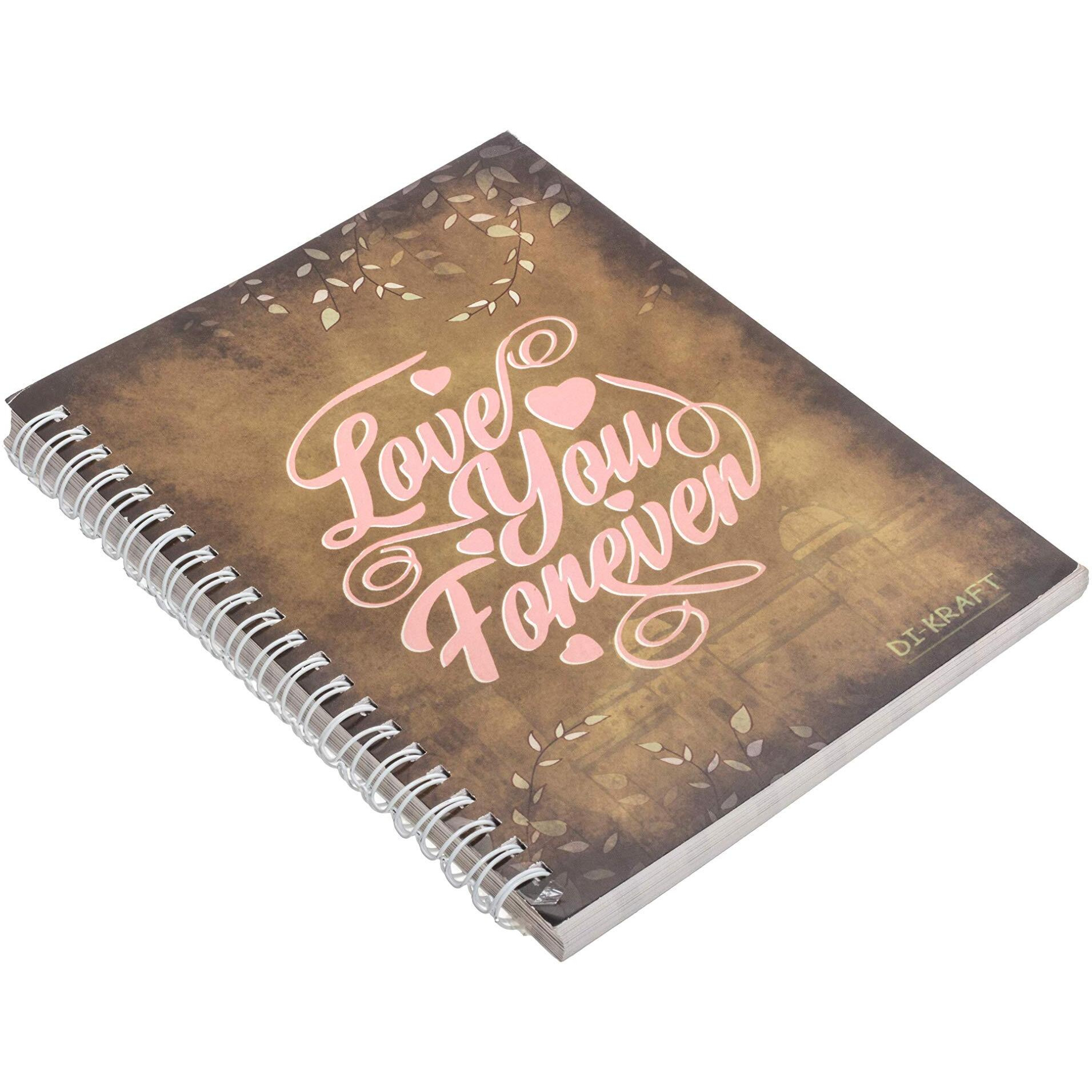 RJKART Handcrafted Printed Wire Bound Spiral Writing Diary Notebook Journal Planner Unruled 80 Pages Smooth White Paper Notepad Sketchbook Personal Diaries for Men and Women - A 5 Size, 80 Pages