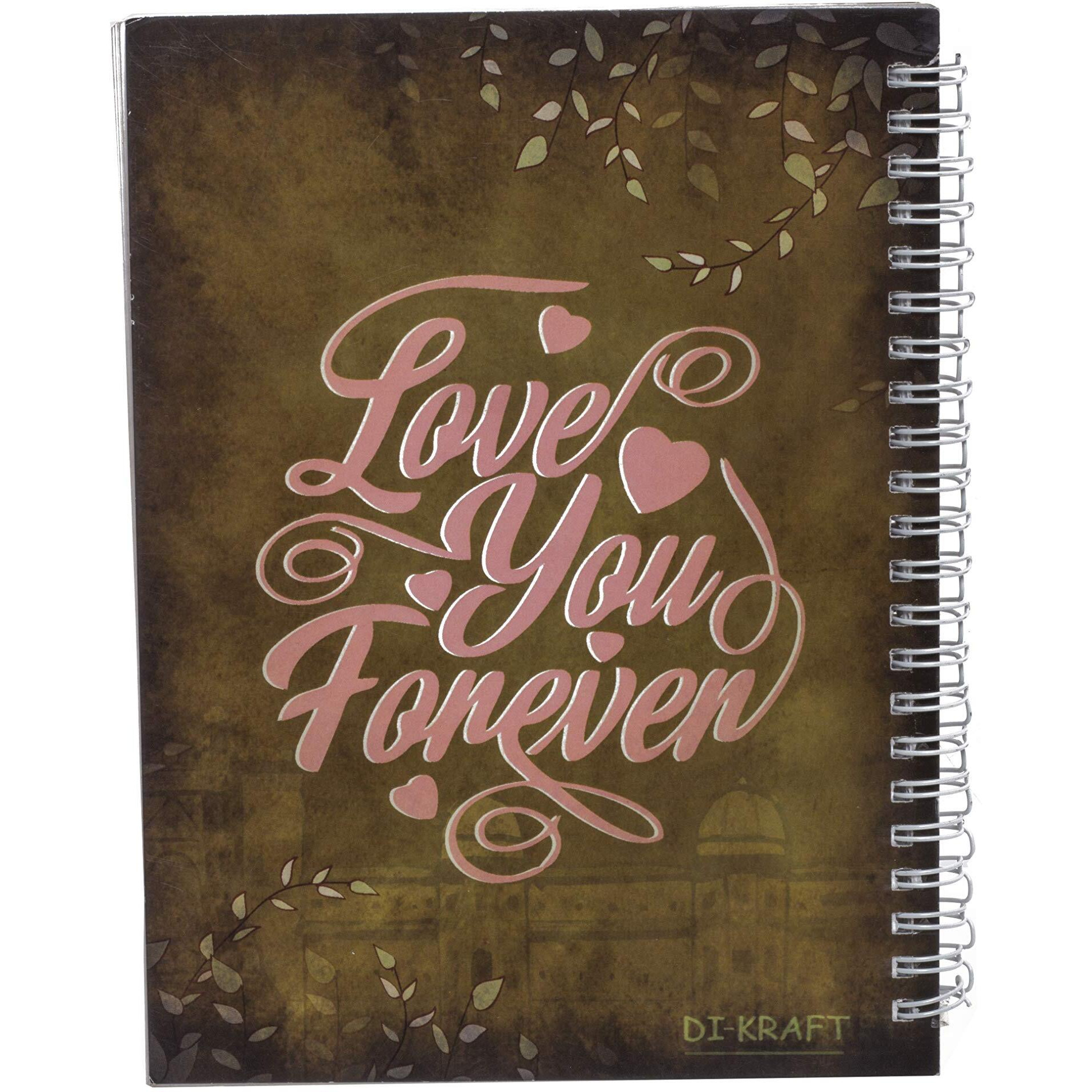 RJKART Handcrafted Printed Wire Bound Spiral Writing Diary Notebook Journal Planner Unruled 80 Pages Smooth White Paper Notepad Sketchbook Personal Diaries for Men and Women - A 5 Size, 80 Pages