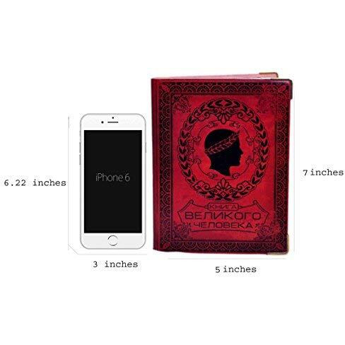 RJKART Handcrafted Leather Cover Engraved Writing Diary Notebook Journal Planner Unruled Smooth White Paper Sheet Notepad Sketchbook Personal Diaries for Men and Women - Red, 5x7 Inch