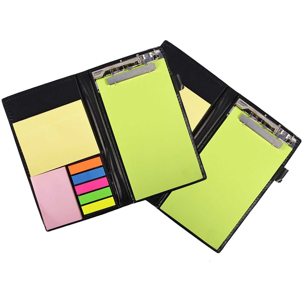 COI Memo Note Pad/Memo Note Book with Sticky Notes & Clip Holder in Diary Style (Neon 2 pcs)