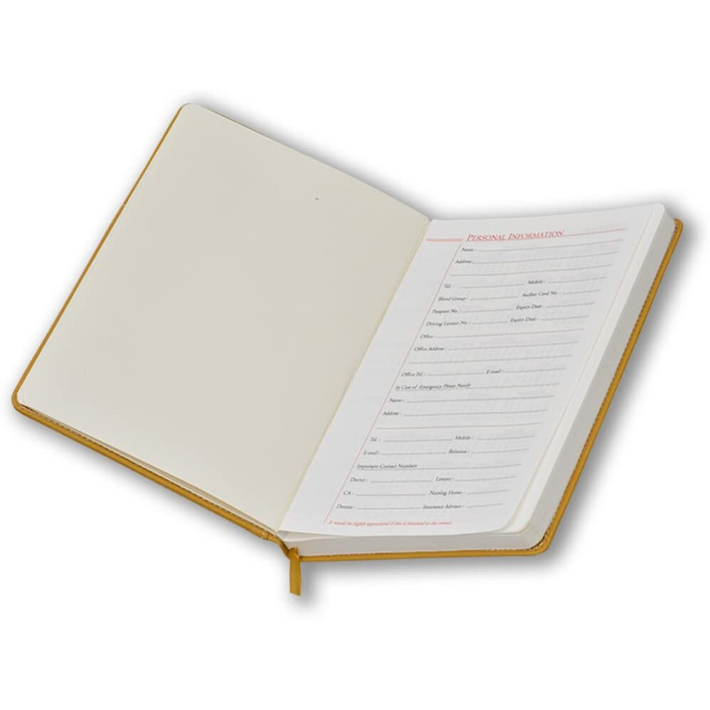 COI Yellow A5 Faux Leather Executive Organizer Diary/Stationary Organizer Daily Planner.