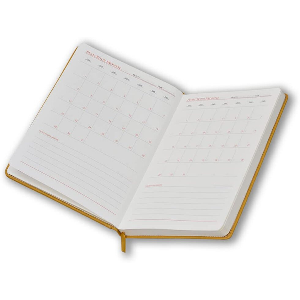 COI Yellow A5 Faux Leather Executive Organizer Diary/Stationary Organizer Daily Planner.