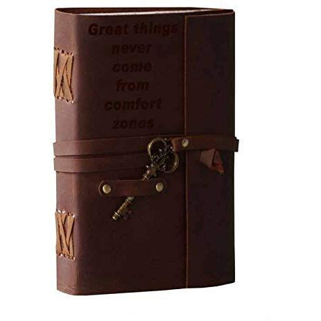 RJKART Leather Handmade Antique Key Lock Writing Diary Brown 7x5 Inches Diaries Journal Daily Planner Notebooks Sketchbook Stationery Accessories for Office College School